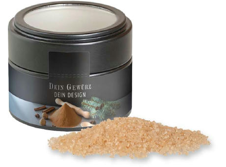 Product image Gewürzmischung Lebkuchen, ca. 70g, Metalldose Mini mit Sichtfenster schwarz bedrucken