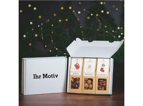 3 Weihnachts-Snacks im Geschenkkarton (versandfähig) bedrucken