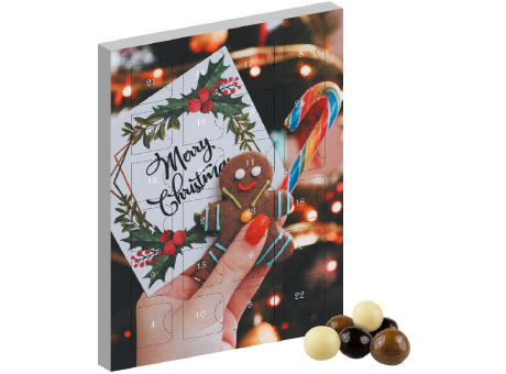 Product image Knusperkugeln-Mix, ca. 50g, Adventskalender Mini Hochformat bedrucken