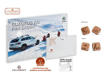 Product image Wand Adventskalender individuell bedruckt, 75 g, Inhalt: Callebaut Vollmilch Schokolade Kalender bedrucken
